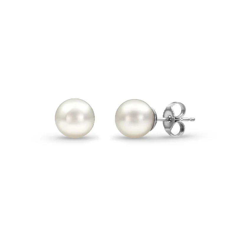 Sabel Collection 14K White Gold Pearl Stud Earrings