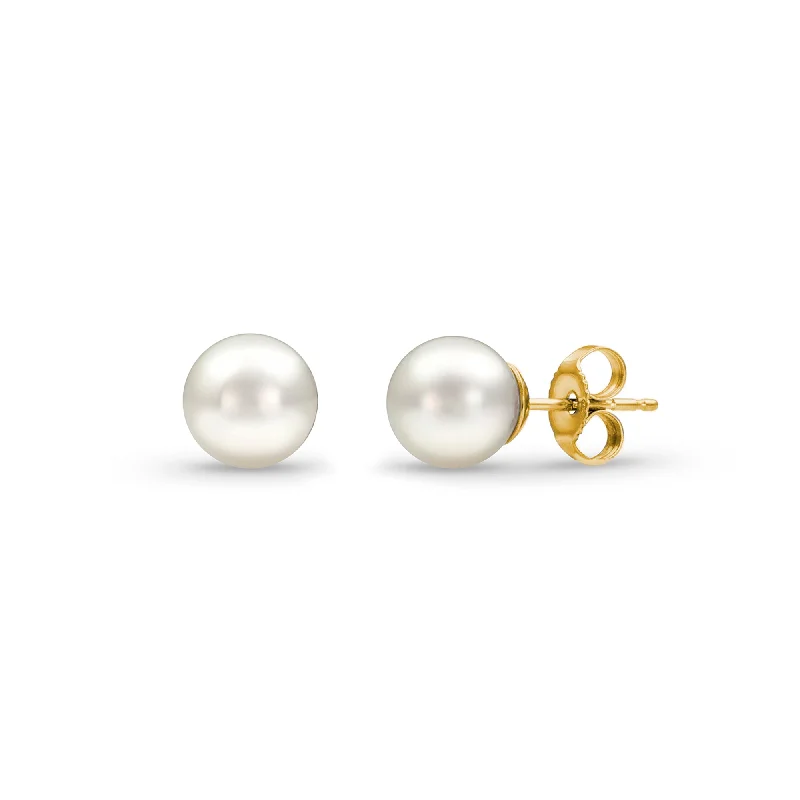 Sabel Collection 14K Yellow Gold Pearl Stud Earrings