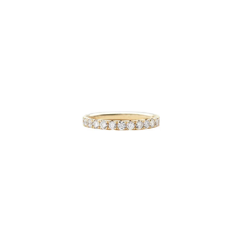 18 Karat Yellow Gold Large Prong Set Band