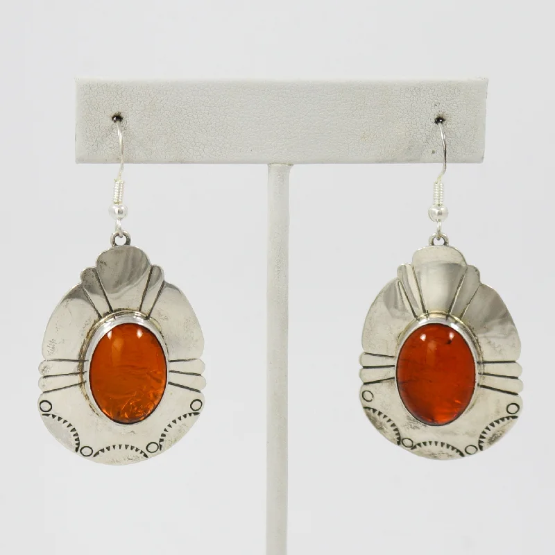 1980s Amber Earrings