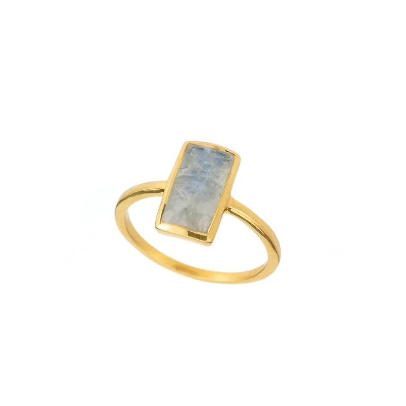 Vertical Rectangle Gemstone Ring