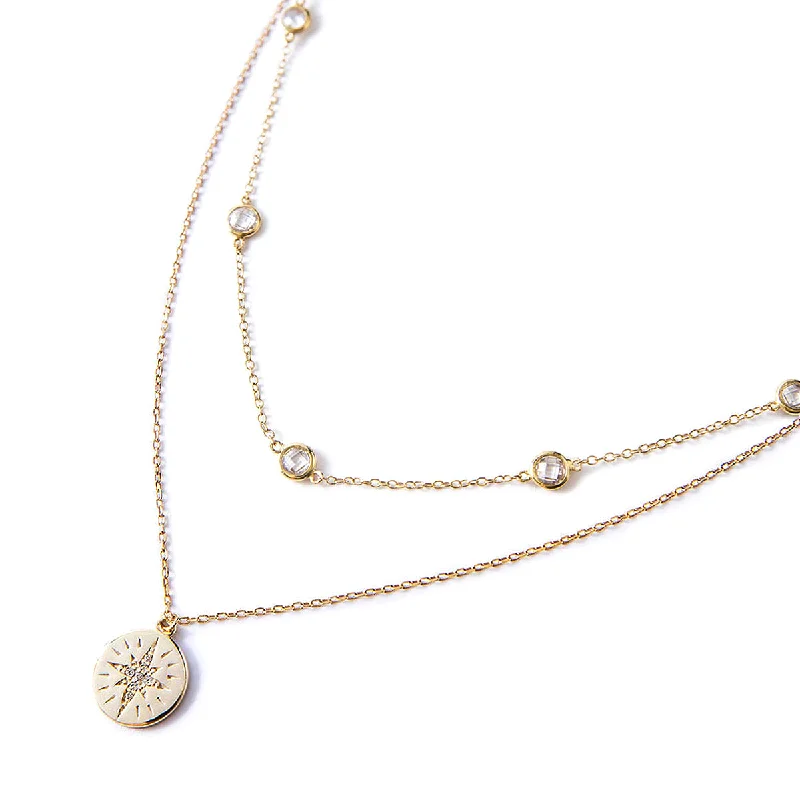 Crystal Chain Star Disc Layered Duo