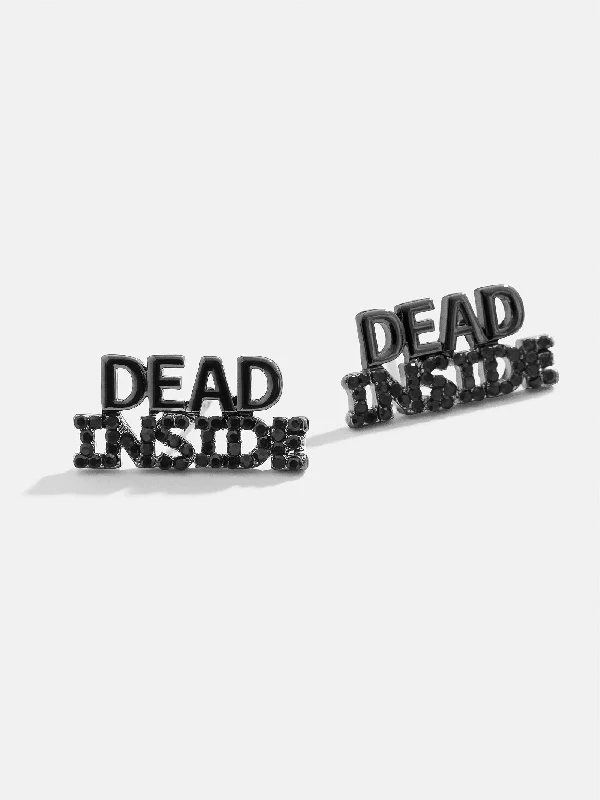 Dead Inside Stud Earrings - Black