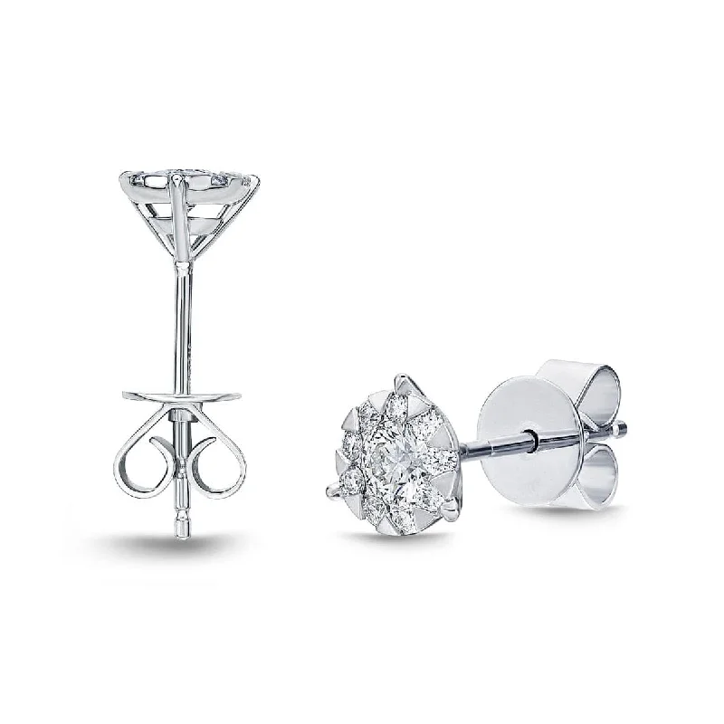 18K White Gold Diamond Bouquet Studs