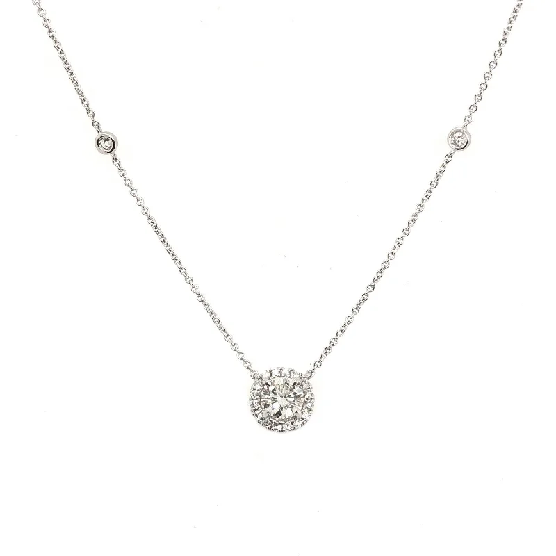 Forevermark 0.44 Cttw. White Gold Diamond Halo Pendant