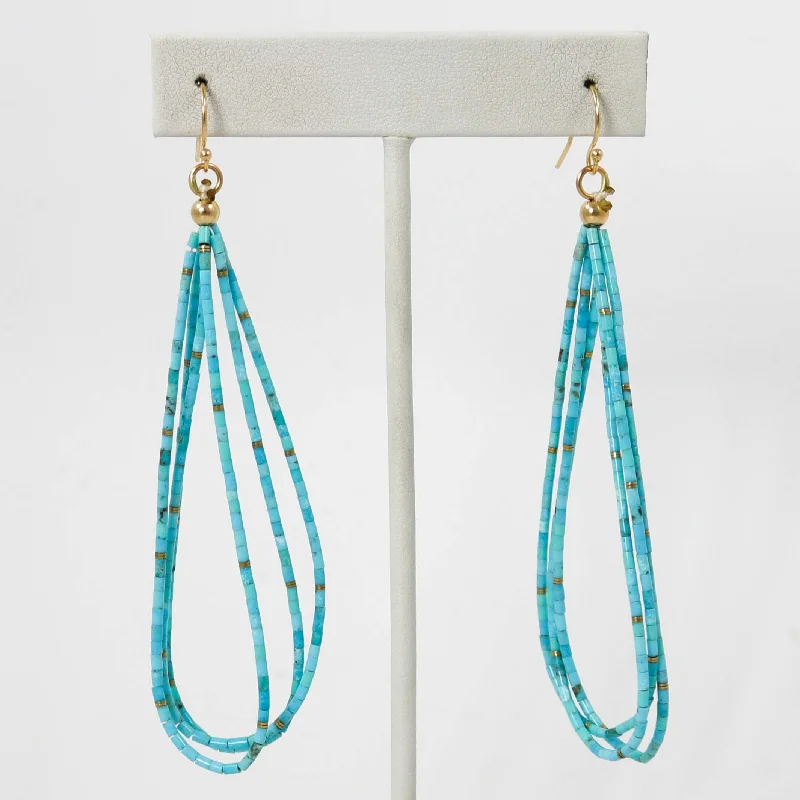 Kingman Turquoise Heishi Earrings