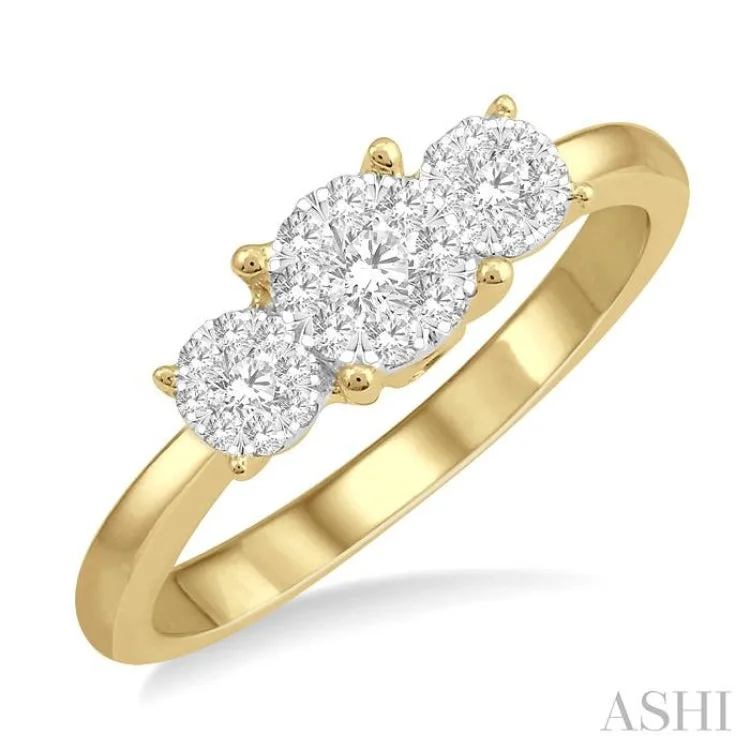 1/3 Ctw Lovebright Round Cut Diamond Ring in 14K Yellow and White Gold