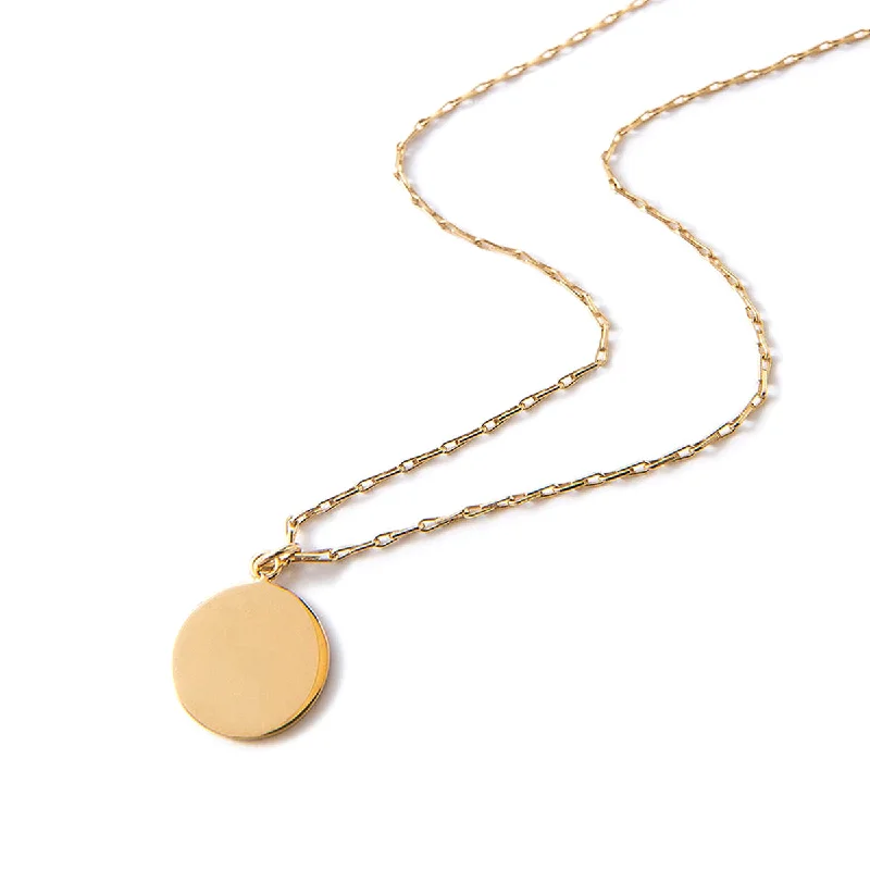 Gold Vermeil / Fancy Disc Necklace - 110