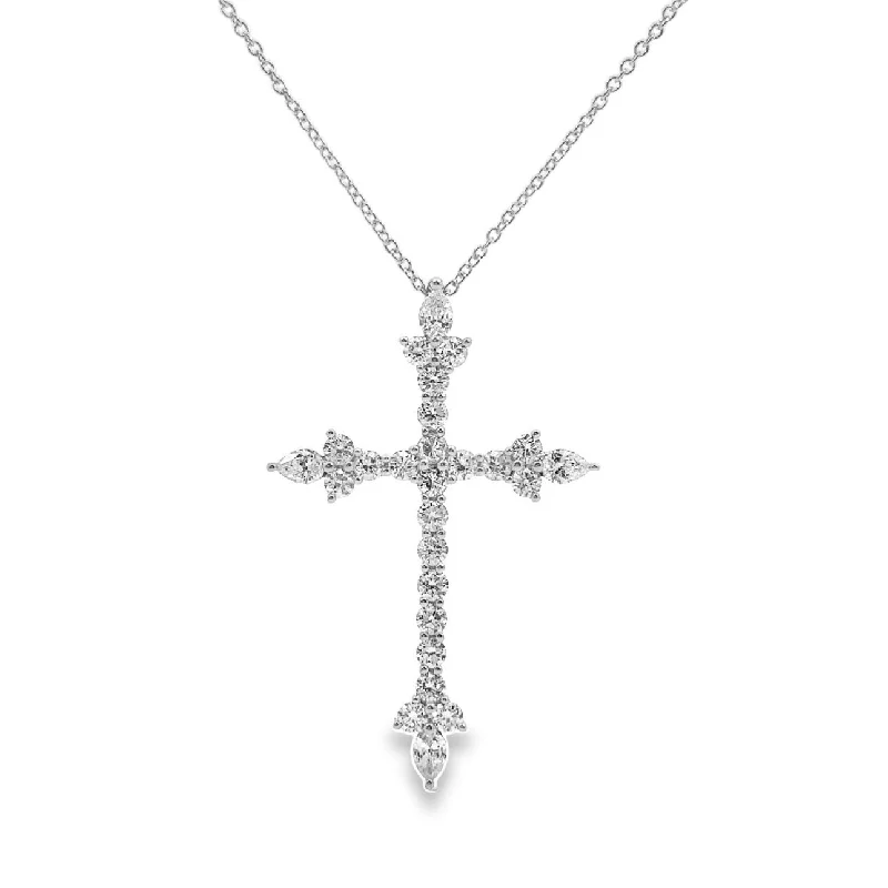 White Gold Diamond Cross Pendant