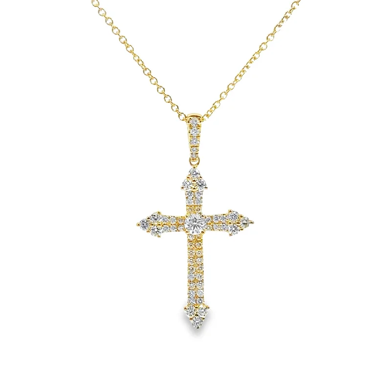 Yellow Gold Diamond Corss Pendant