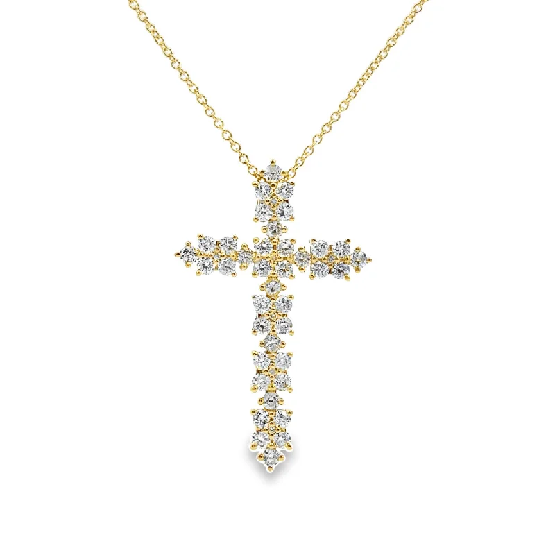 Yellow Gold Diamond Cross Pendant