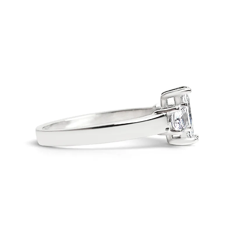 Rectangular CZ Accent Stones Stainless Steel Ring / ZRJ4156