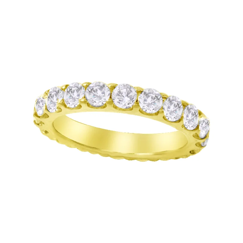 Shared Prong Round Diamond Eternity Wedding Band 3.2