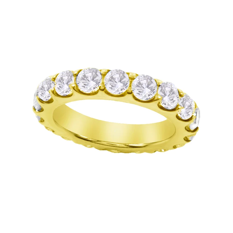 Shared Prong Round Diamond Eternity Wedding Band 3.8