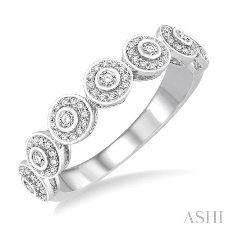 3/8 Ctw Round Cut Diamond Stack Band in 14K White Gold