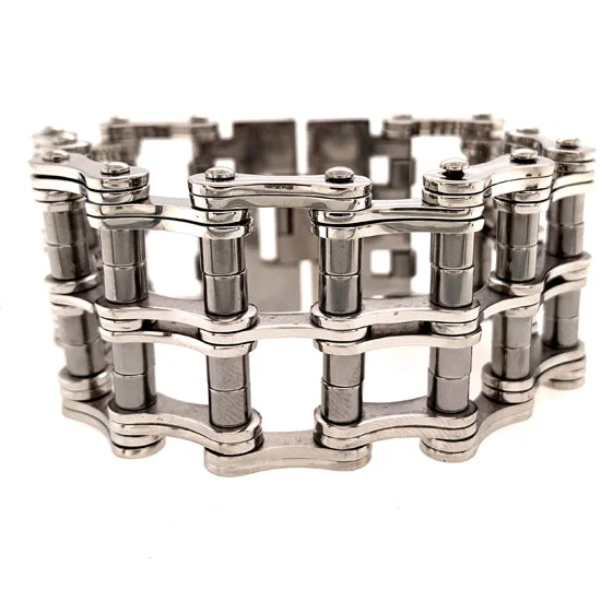 Stainless Steel Heavy Double Bike Chain Bracelet / WCB1011