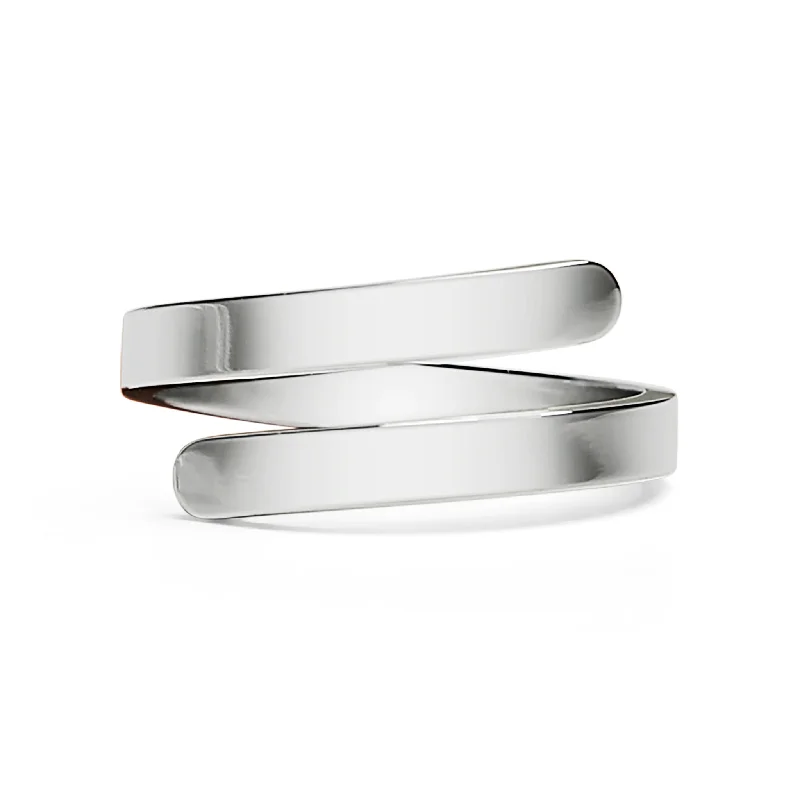 Stainless Steel Blank Engravable 2 Name Wrap Ring / ZRJ9016