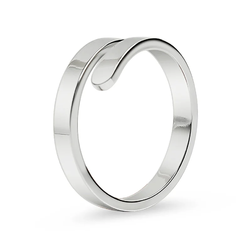 Stainless Steel Blank Engravable 2 Name Wrap Ring / ZRJ9016