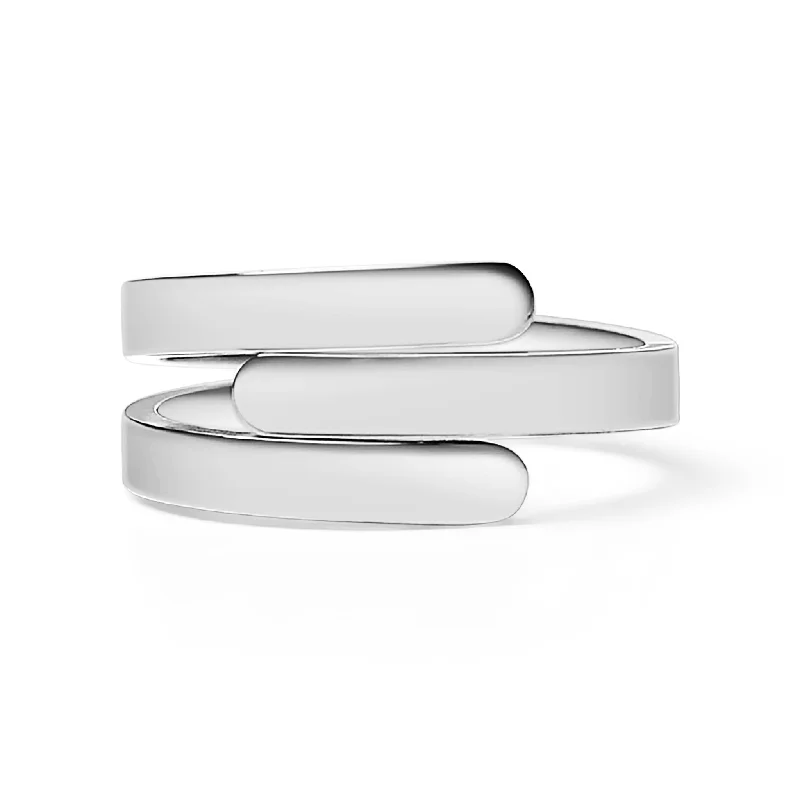 Stainless Steel Blank Engravable 3 Name Wrap Ring / ZRJ9018