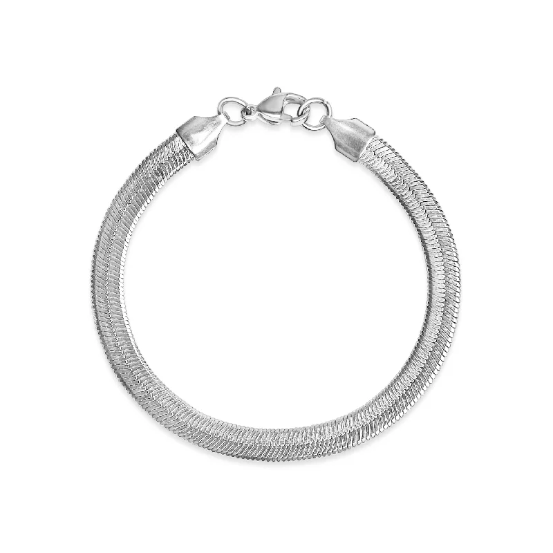 Stainless Steel Herringbone Chain Bracelet / BRJ9081