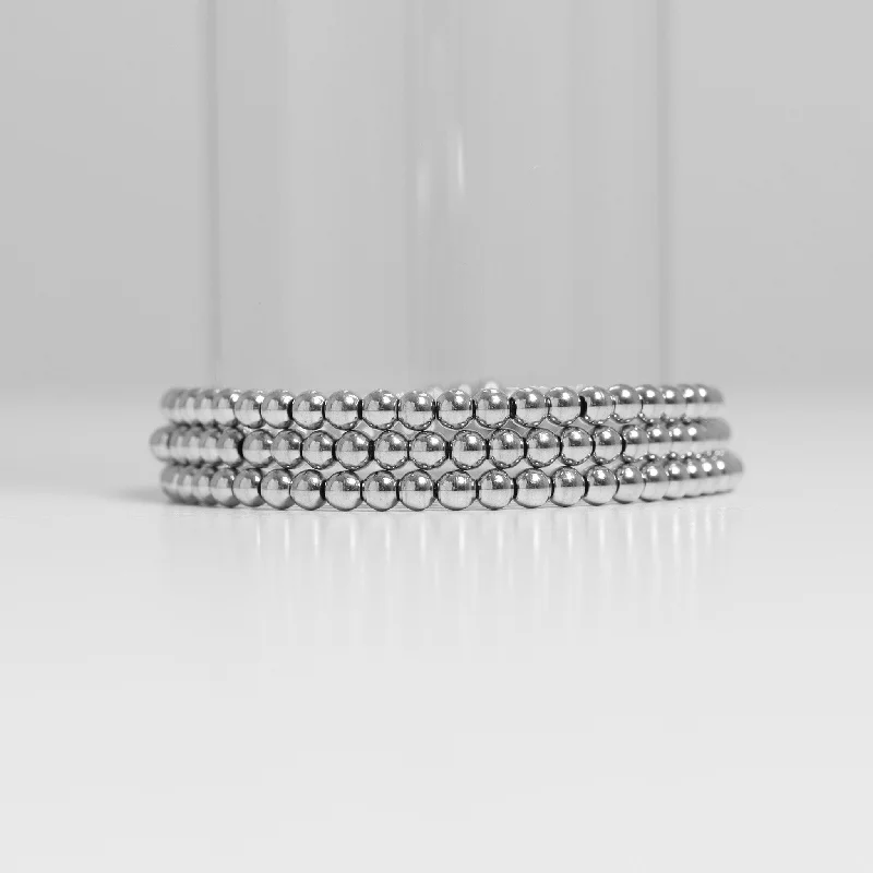 Stainless Steel Metal Bead Stretch Bracelet / SBB0341