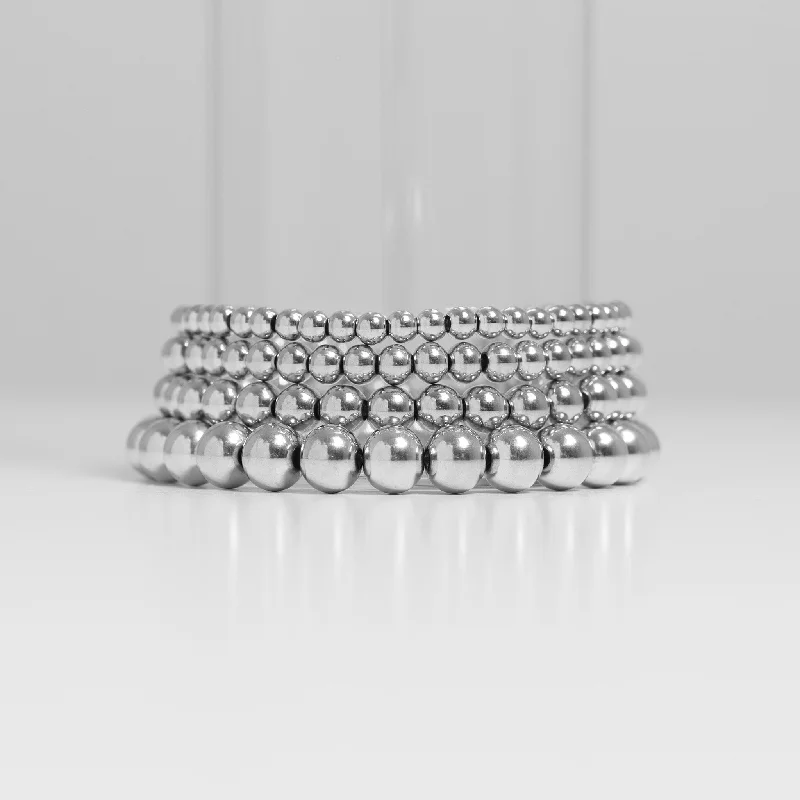 Stainless Steel Metal Bead Stretch Bracelet / SBB0341