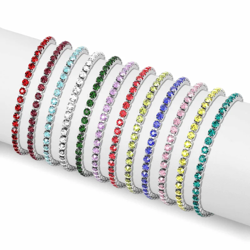 Stainless Steel Birthstone Tennis Bracelet / TBR0007