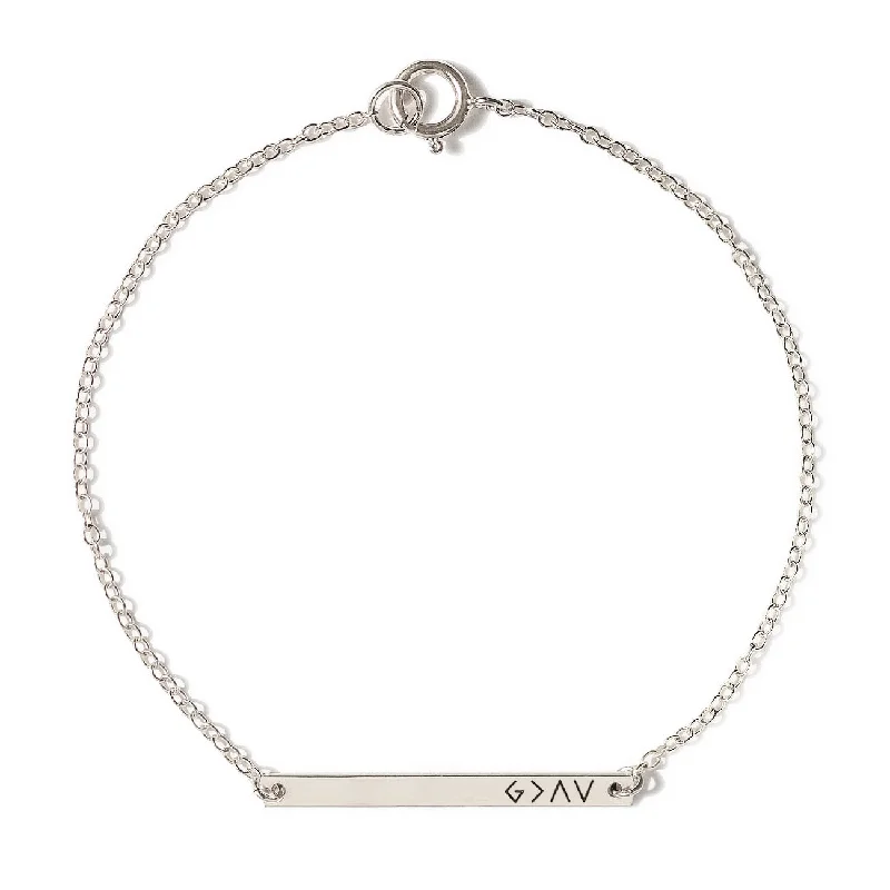 Thin Bar Initial Bracelet