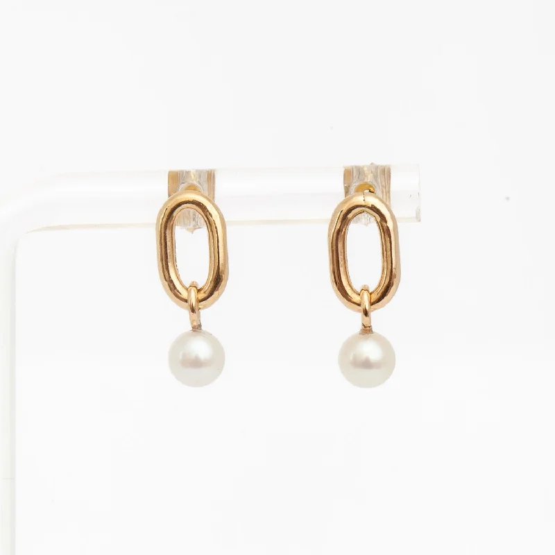 XXL Link & Dangling Pearl Earrings