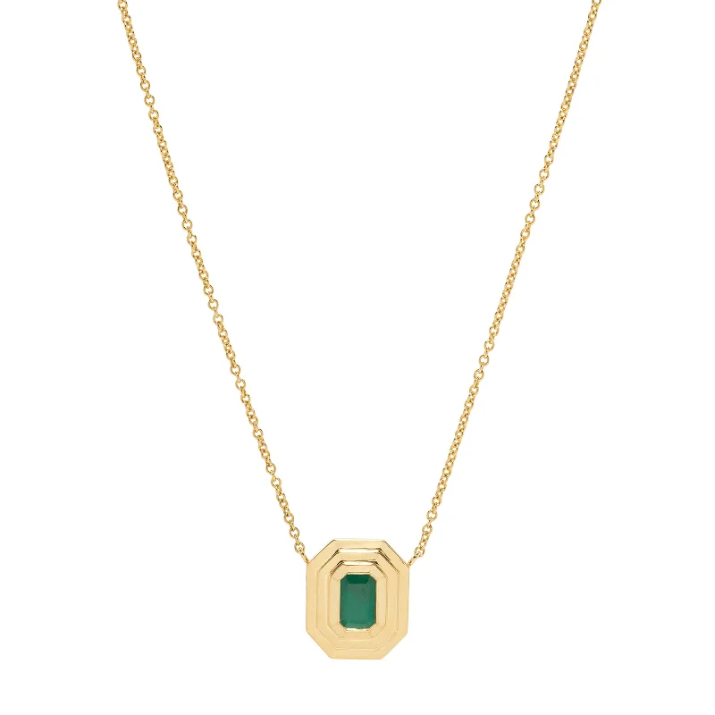 Staircase Charm Necklace - Emerald