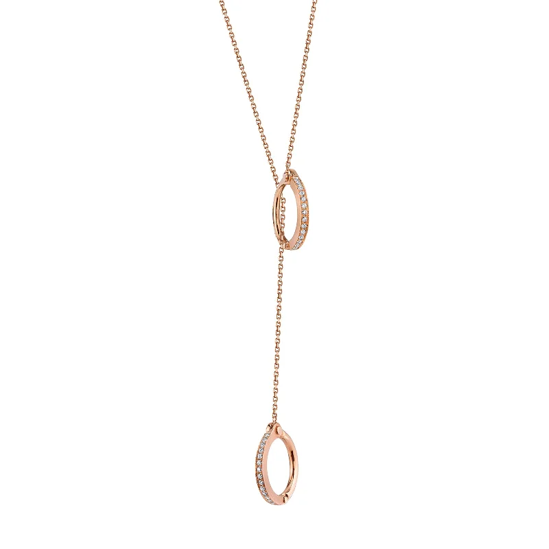 Handcuff Lariat Diamond Necklace - Rose Gold