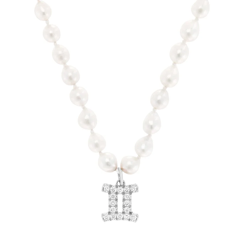 Zodiac Pearl Necklace - White Gold