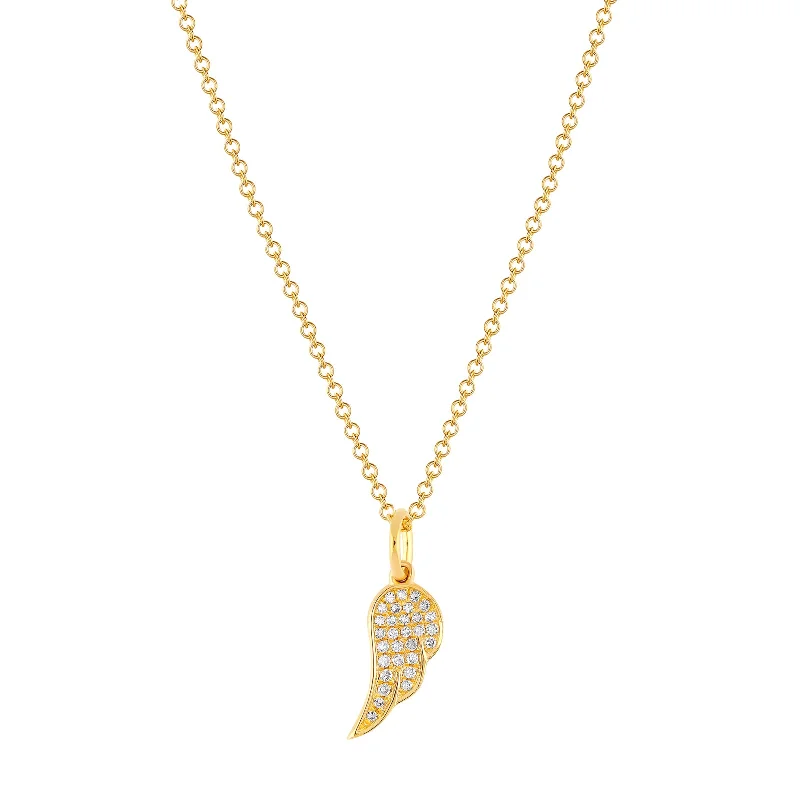 Angel Wing Diamond Necklace - Yellow Gold