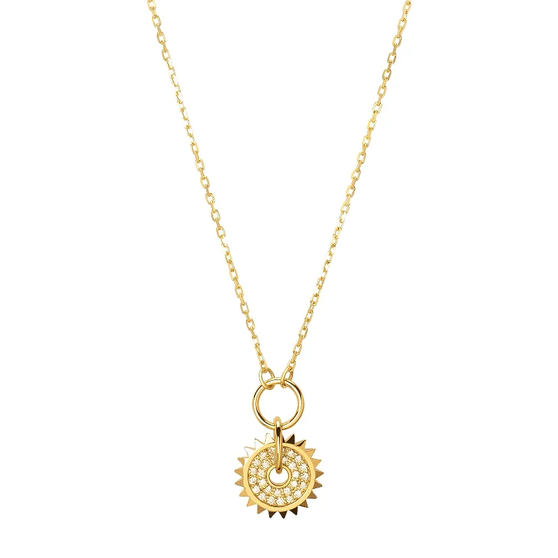 Pave Diamond Disk Necklace