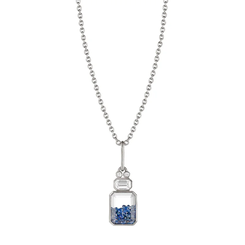 Petite Robot Sapphire Shaker Pendant Necklace