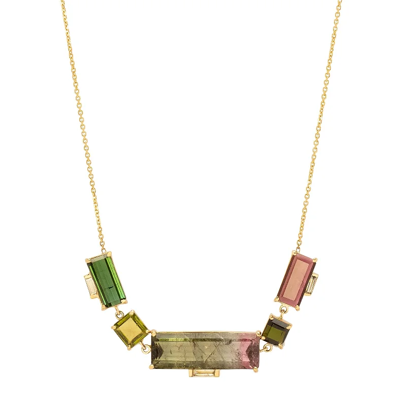 Galaxy Watermelon Tourmaline Necklace