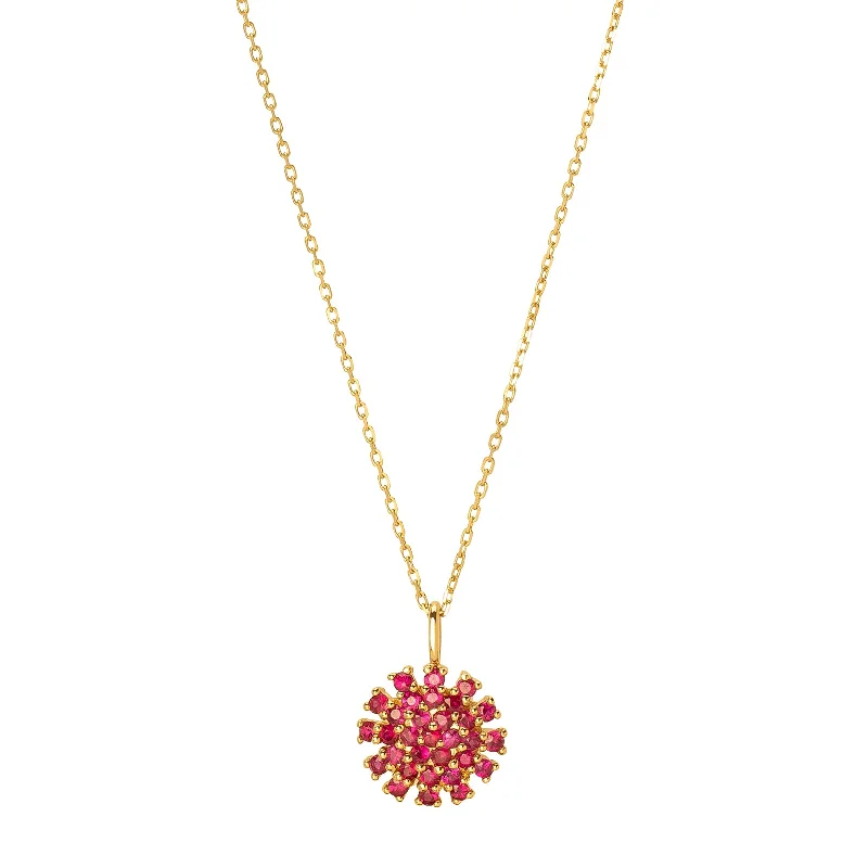 Flower Necklace - Ruby