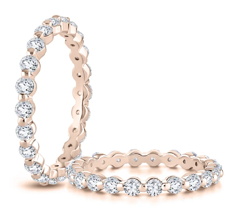 A. JAFFE Anniversary/Eternity Diamond Wedding Ring in 18K Rose Gold (0.95ctw)