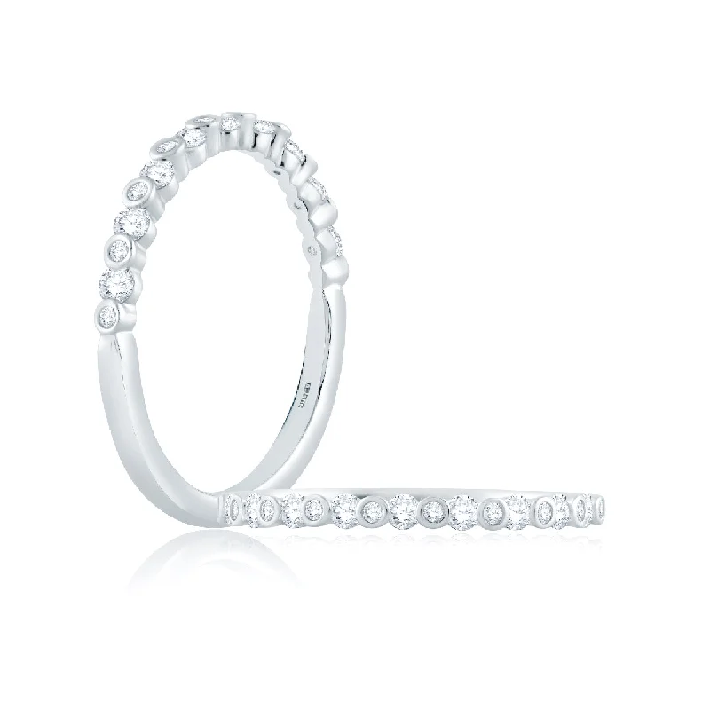 A. JAFFE Half Anniversary Diamond Wedding Ring in 18K White Gold (0.28ctw)