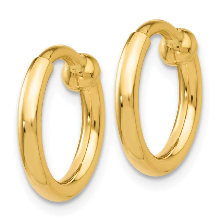 14k Non-Pierced Hoop Earrings