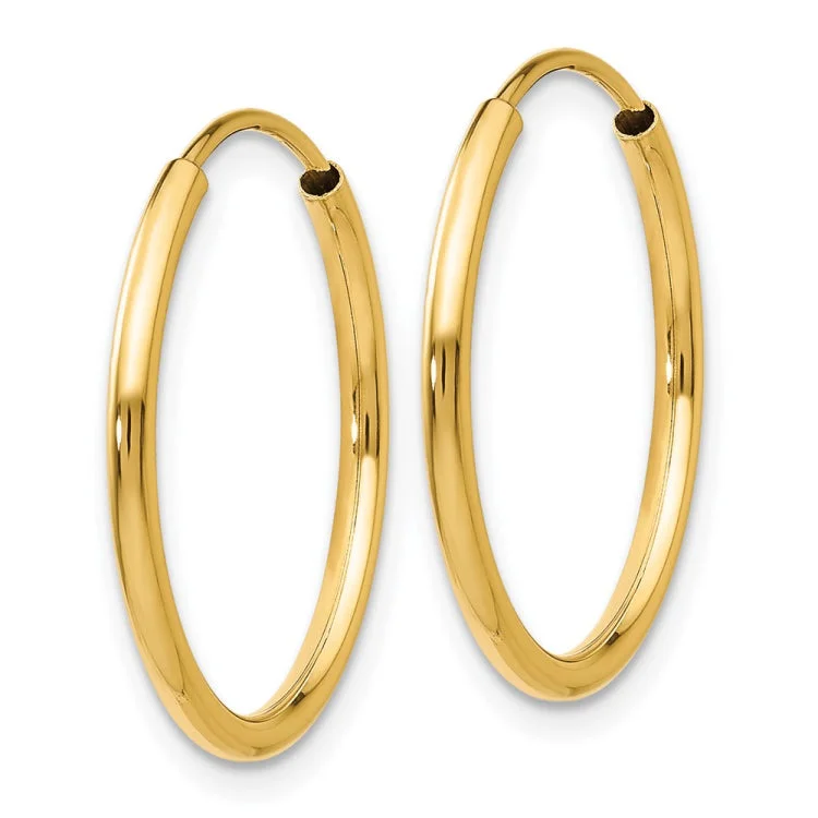 14k 1.5mm Polished Round Endless Hoop Earrings