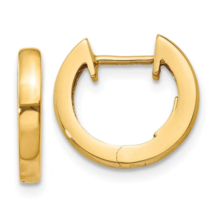 14k Polished 2MM Hinged Hoop Earrings