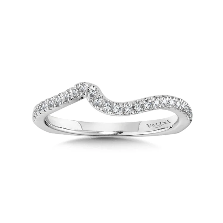 True fit matching diamond wedding band and a beautiful reminder of that special day for years to come.