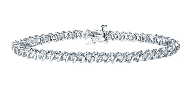 S-Link Diamond Bracelet (4.67 ct Diamonds) in White Gold