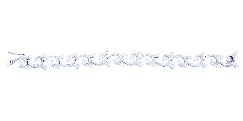 Waves & Tides Bracelet (5.89 ct Diamonds) in White Gold