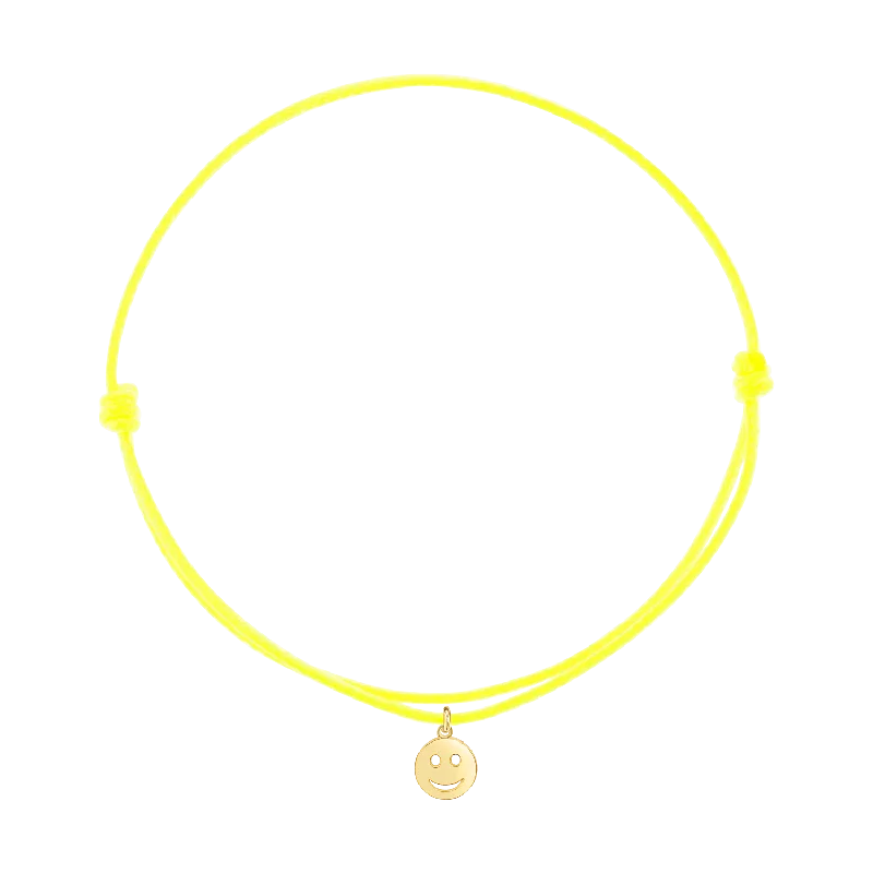 14K Yellow Gold / Neon Yellow Cord / Smile