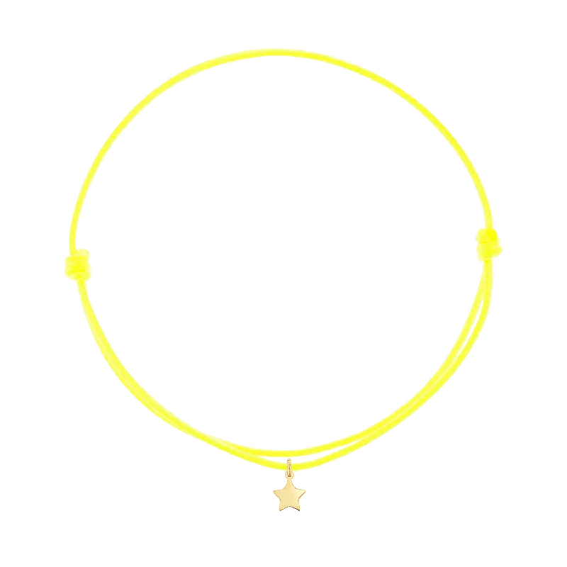 14K Yellow Gold / Neon Yellow Cord / Star