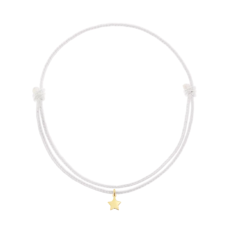 14K Yellow Gold / White Cord / Star