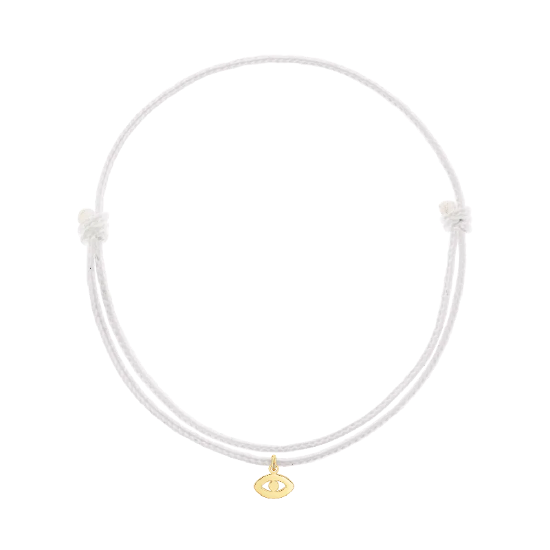 14K Yellow Gold / White Cord / Evil Eye