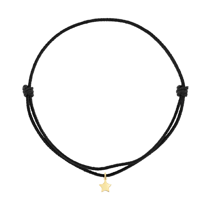 14K Yellow Gold / Black Cord / Star